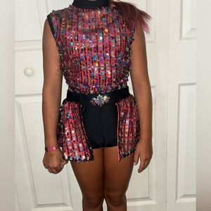 Colorful Sequin Dance Costume